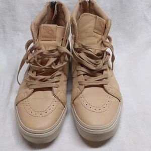 Vans leather high top skate shoes